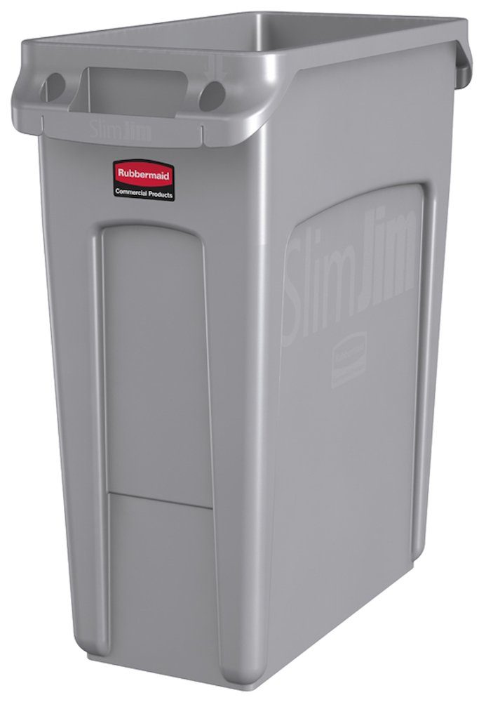 PROREGAL® Mülleimer Slim Jim Mülleimer mit Belüftungskanälen, 60L, Beige Grau