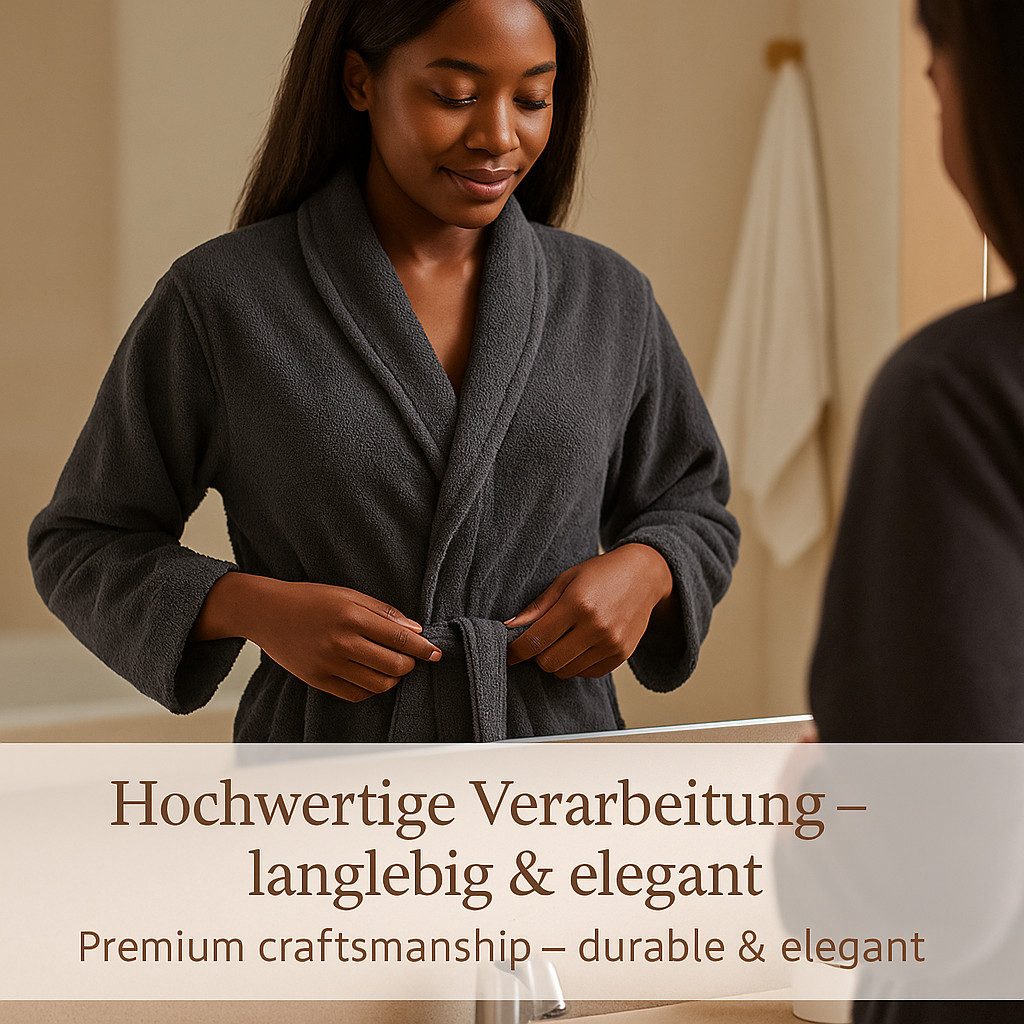 Betz Bademantel Saunamantel für Herren und Damen mit Schalkragen BERLIN, wadenlang, 100% Baumwolle, Schalkragen, Gürtel