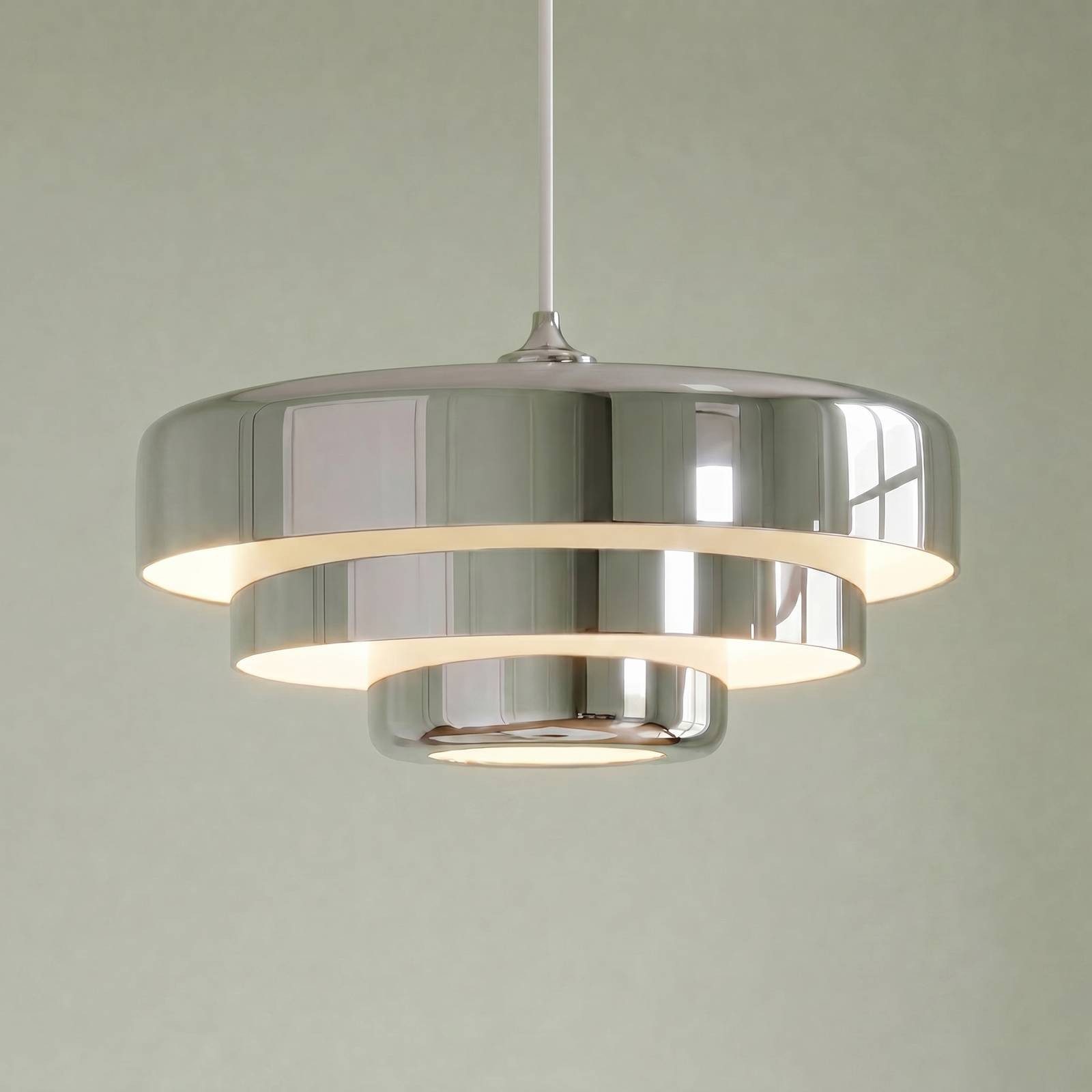 Lindby Hängeleuchte Tivra, Metall, Chrom IP20, 1 x 15 W LED