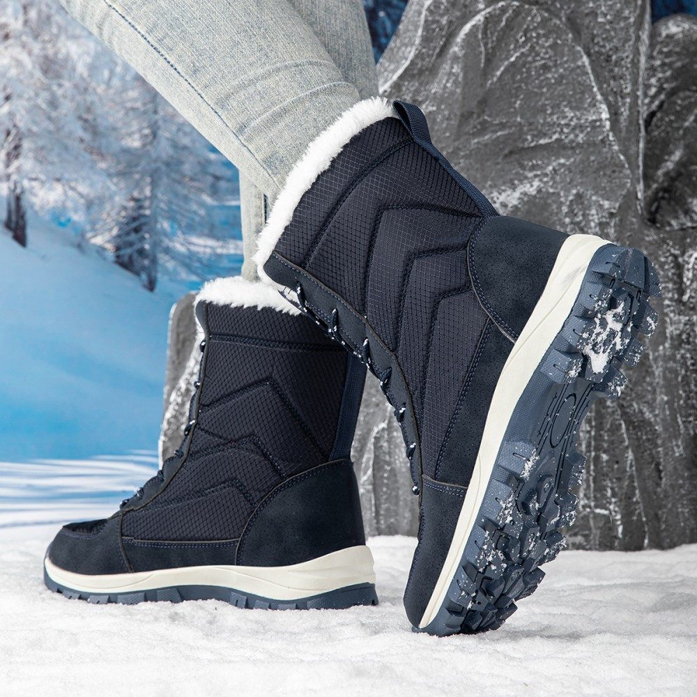 HUSK'SWARE Schneeschuhe Warme Damen Herren Stiefel (Rutschfeste Gummisohle Bequeme Innenfütterung), Wasserabweisendes Obermaterial Hoher Schaft – Bild 5 von 5