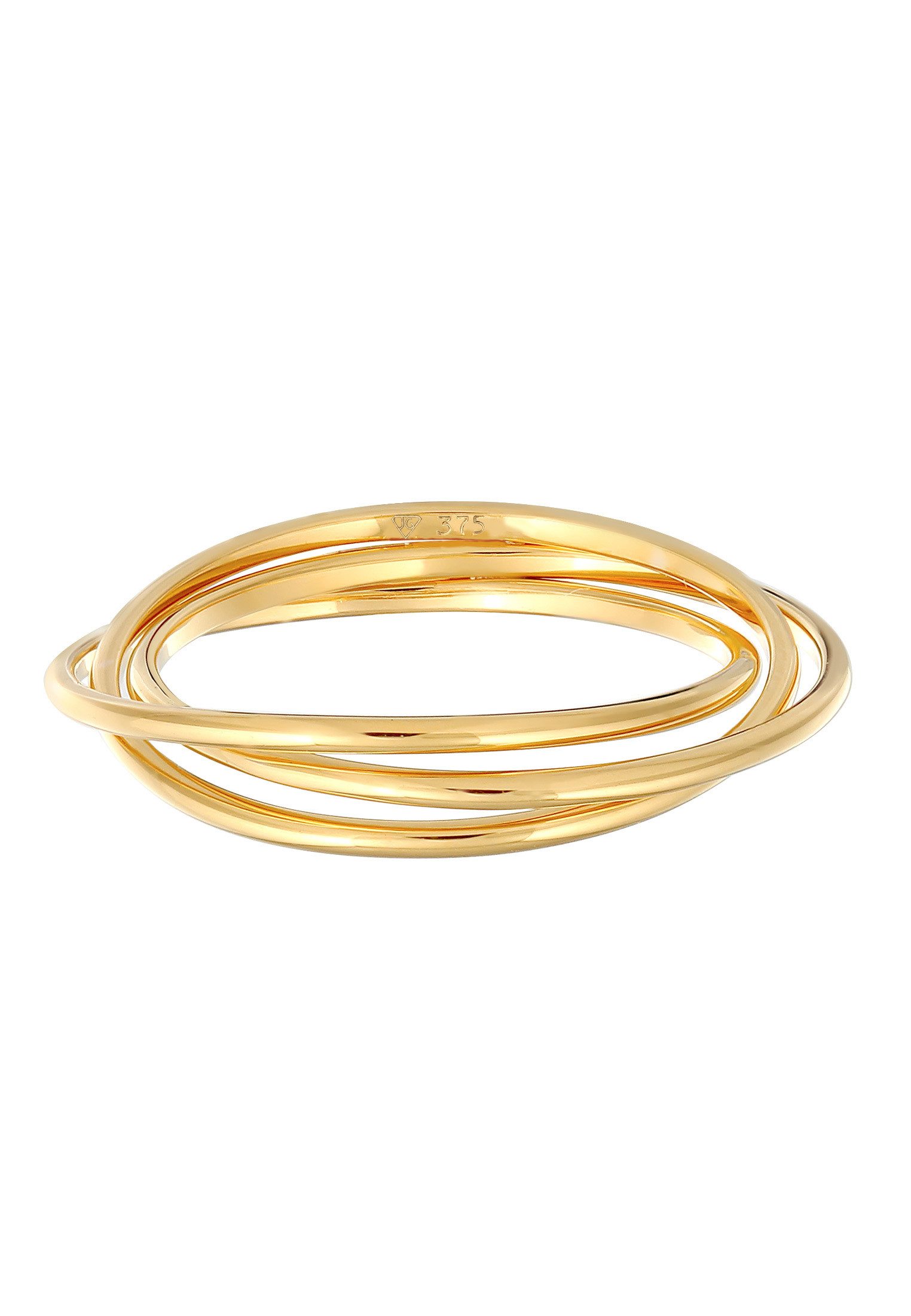 Elli Premium Fingerring Wickelring Trio Basic 375 Gelbgold günstig online kaufen
