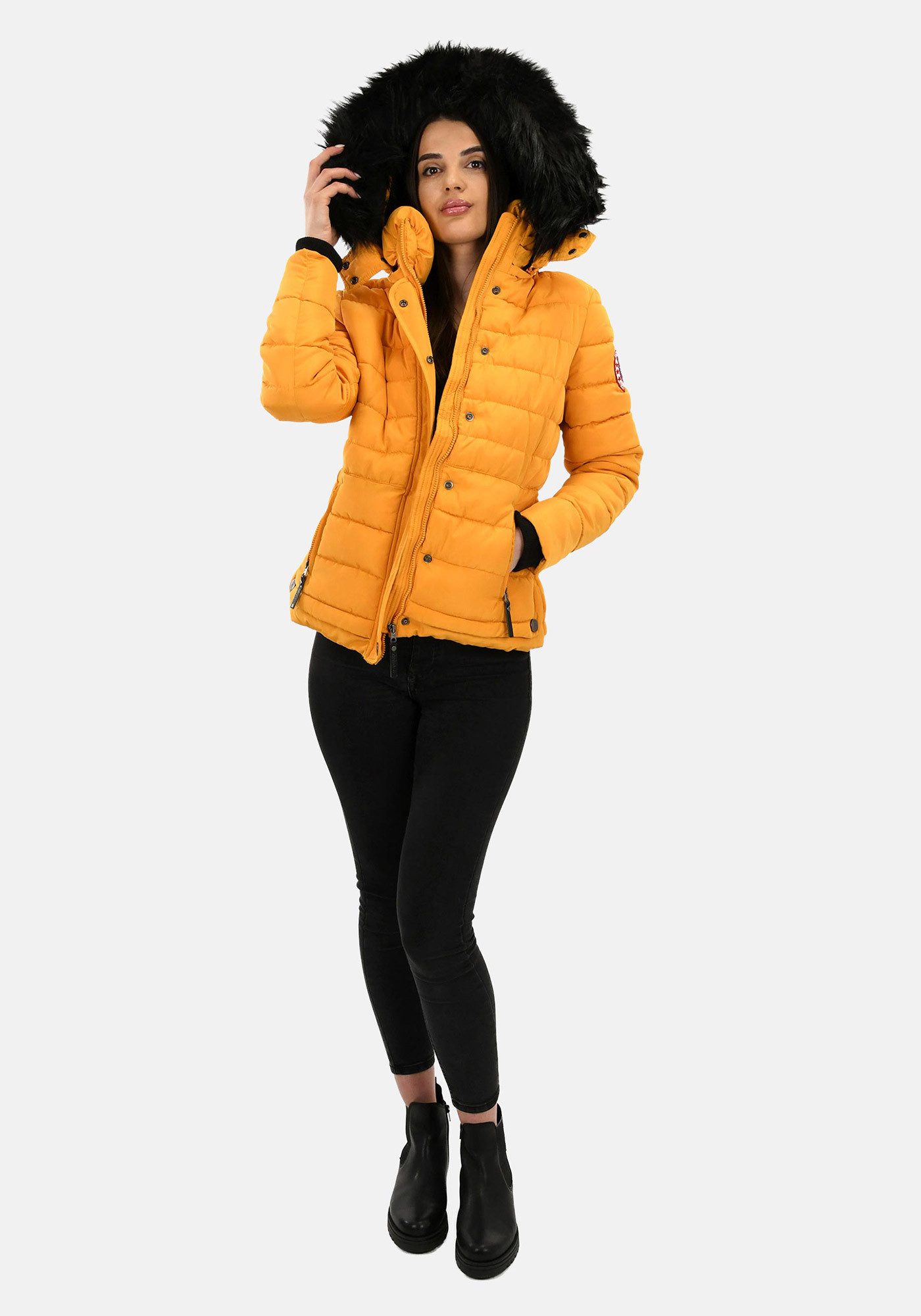 Navahoo Steppjacke Chloe hochwertige Winterjacke mit abnehmbarer Kapuze – Bild 4 von 5