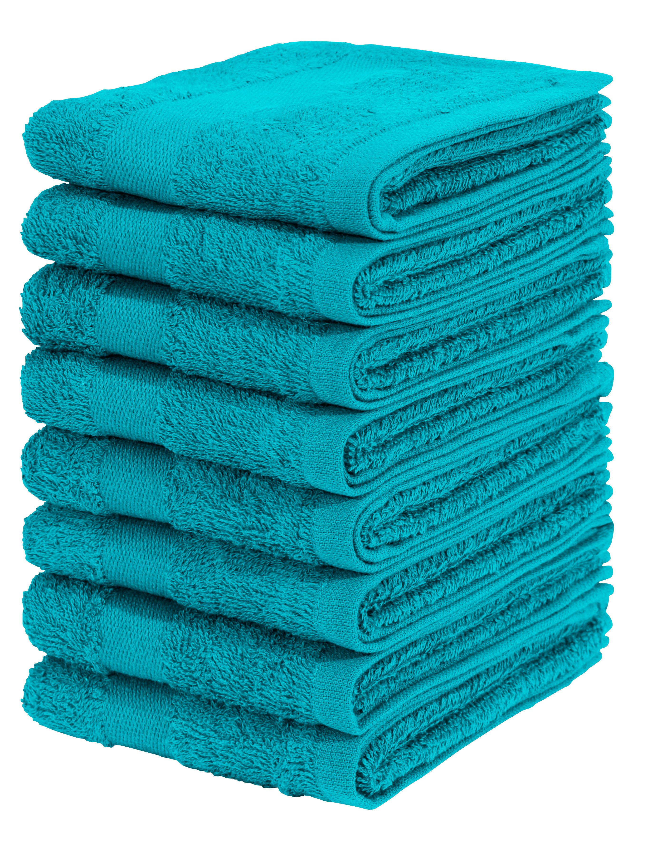 OTTO home Gästehandtücher Vanessa, 8 Gästehandtücher, 30x50cm, in Standard- und Premium-Qualität, Walkfrottee (Set, 8-St), Handtücher mit Bordüre, 100% Baumwolle, einfarbig, weich