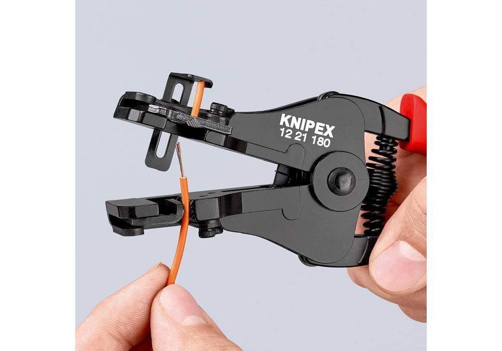 Knipex Abisolierzange Abisolierzange Länge 180 Kunststoffüberzug schwarz lackiert Öffnungsfeder mm mit