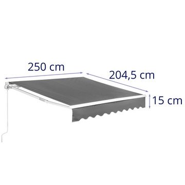 Uniprodo Gelenkarmmarkise Markise - für Balkon/Terrasse - manuell - 200x250cm - UV-resistent