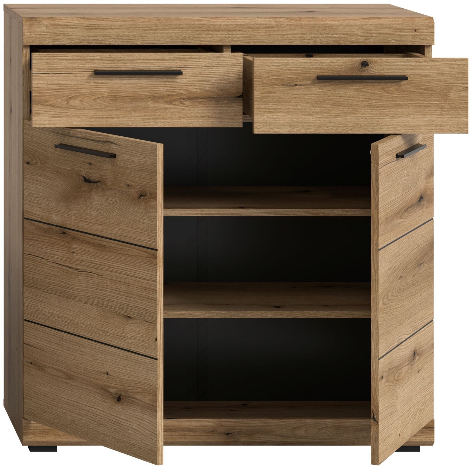 xonox.home Kommode Kommode Scout, Evoke Oak Nachbildung Softclose Melamin Modern 90x96x37 cm