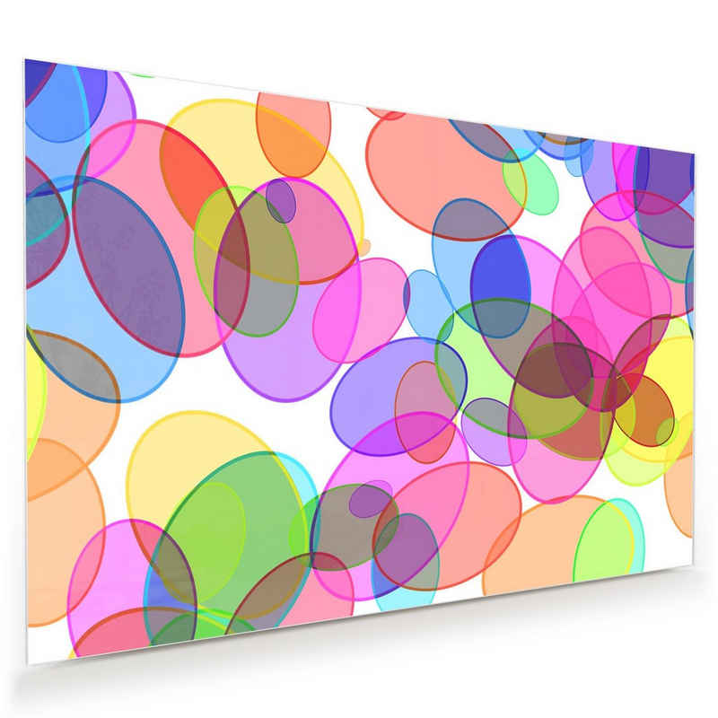 Primedeco Glasbild Wandbild Bunte Kreise mit Aufhängung, Abstrakt