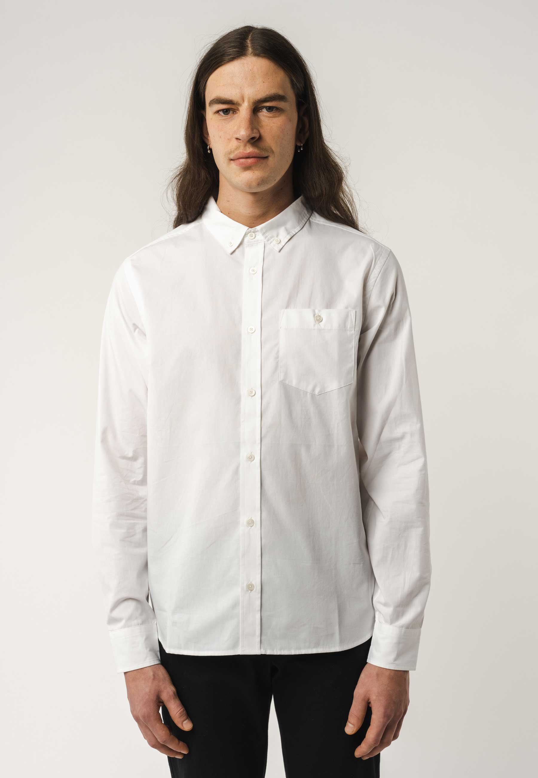 MELA Langarmhemd Hemd Style AJAY Button-down Kragen