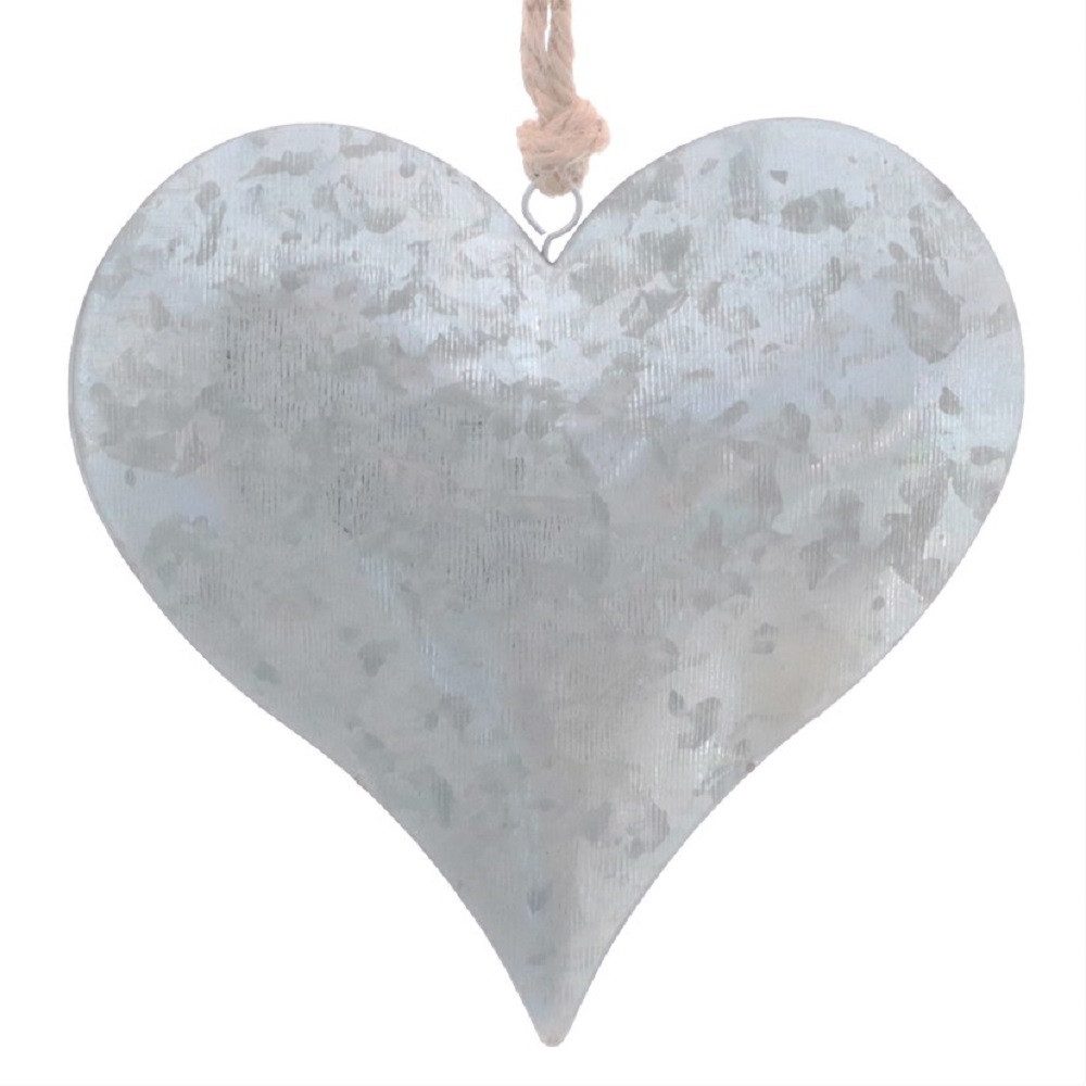 Dragimex Hängedekoration Metall Hänger. HERZ aus Zinkblech. Zink Herzhänger. 10 cm.