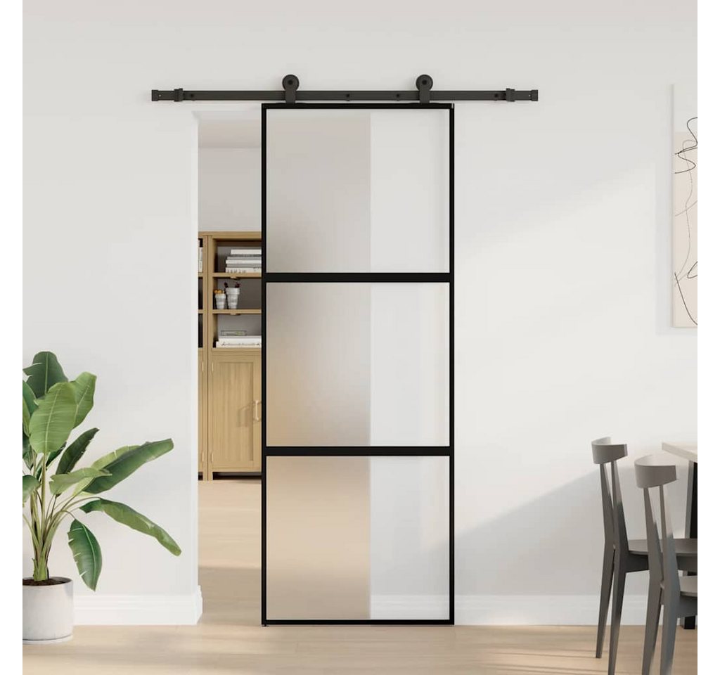 Thumbnail - vidaXL Haustür Schiebetür mit Beschlag 76x205 cm Hartglas & Aluminium (1-St)