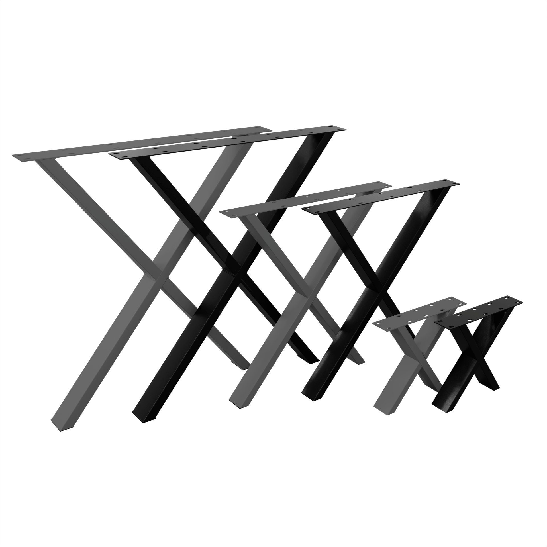 NOGGI - Home Decor Masters Tischbein 2 Tischkufen X- Form, 30x40cm - anthrazit - Sitzbank I Möbelkufen für Dein DIY-Home Projekt
