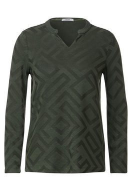 Cecil Langarmshirt Solid Jacquard Tunic mit Strukturmuster