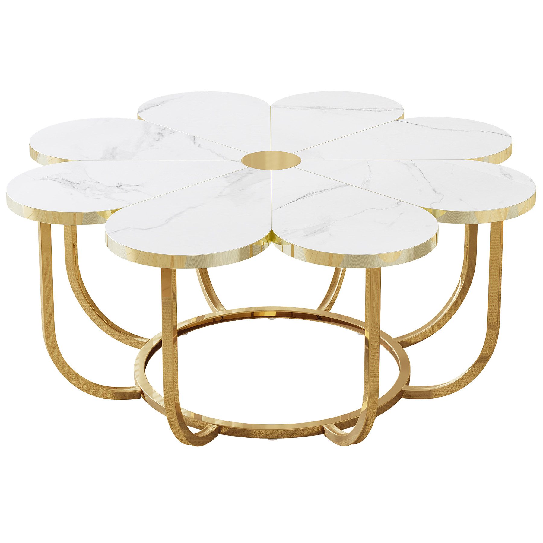 Tribesigns Couchtisch moderner Couchtisch in Blumenform günstig online kaufen
