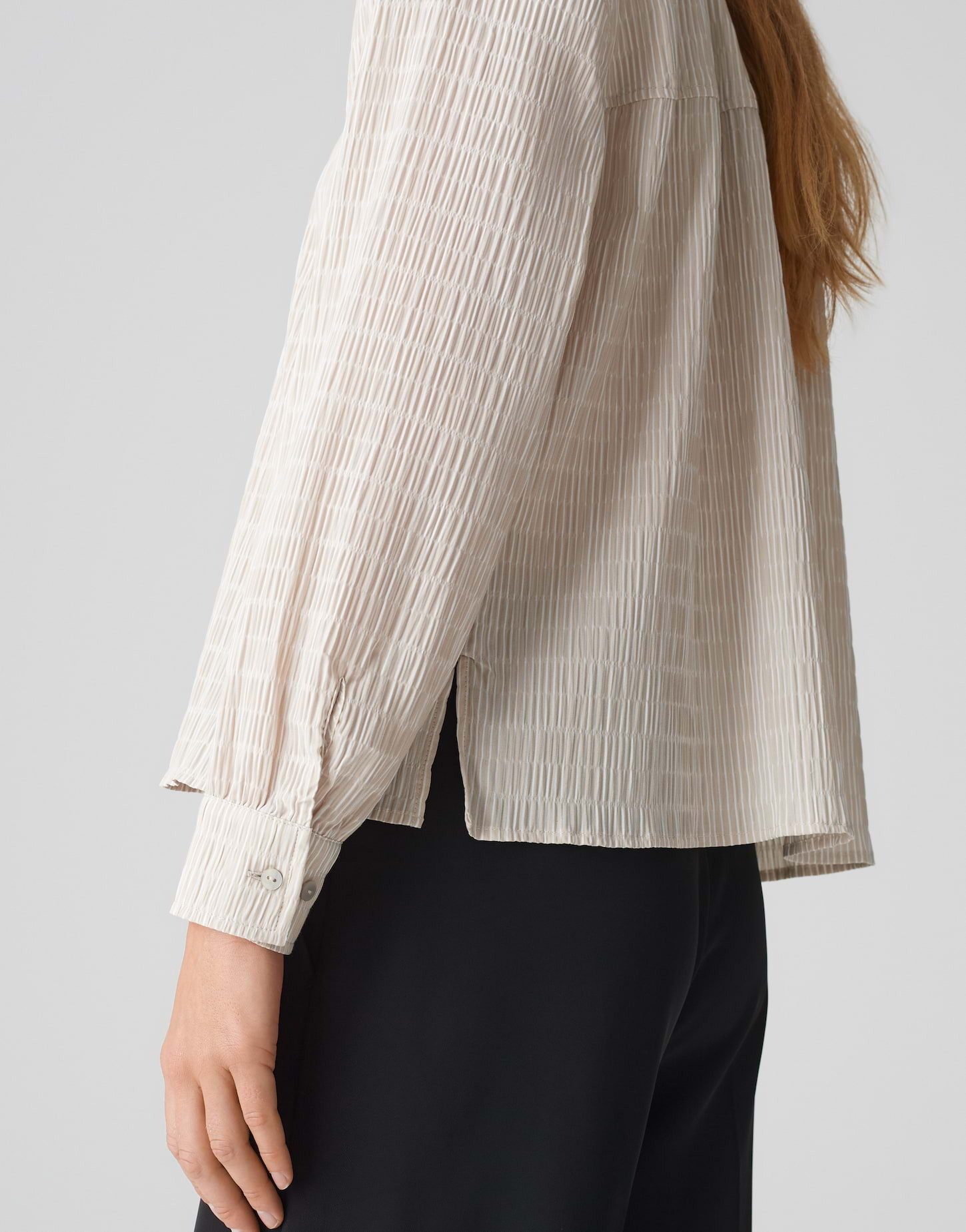 OPUS Hemdbluse FINNEA Loose aus leichter Seersucker-Ware