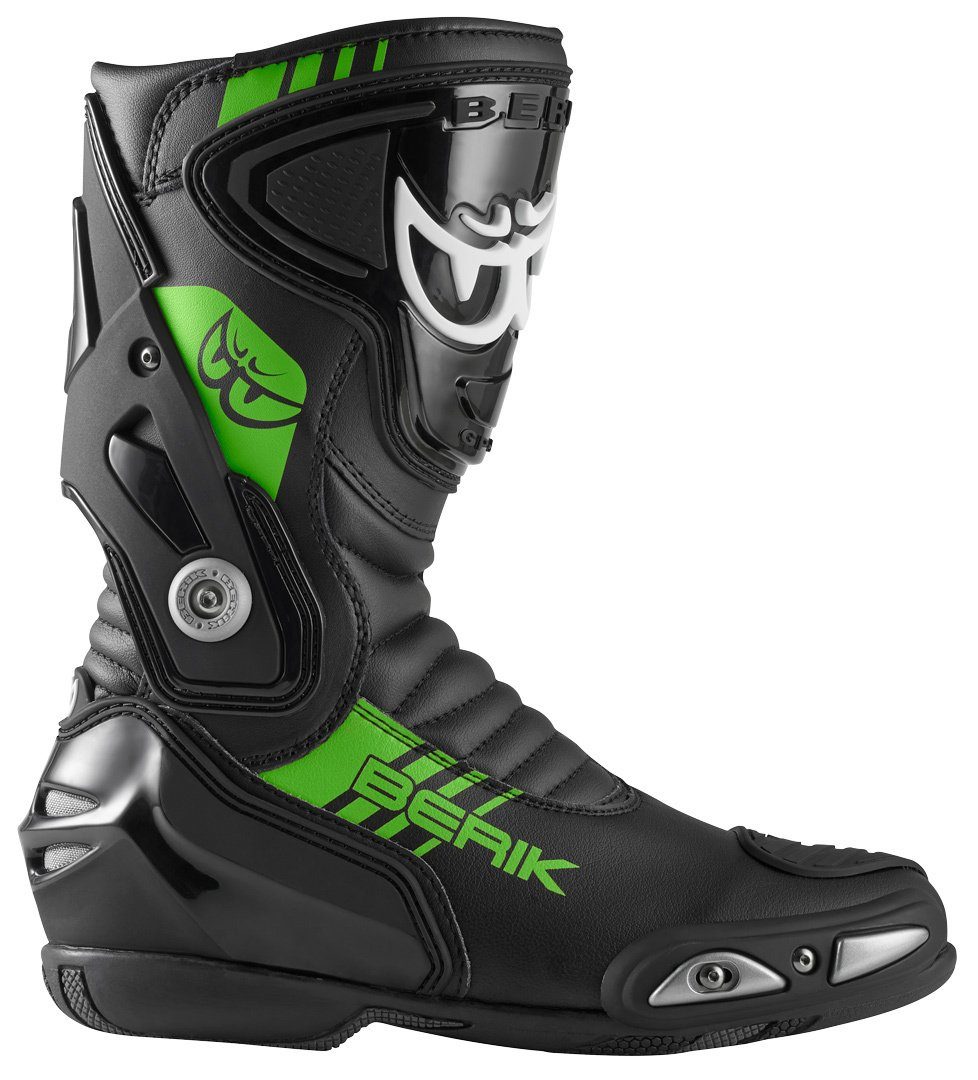 Black/Green Shaft Motorradstiefel Berik Motorradstiefel 3.0