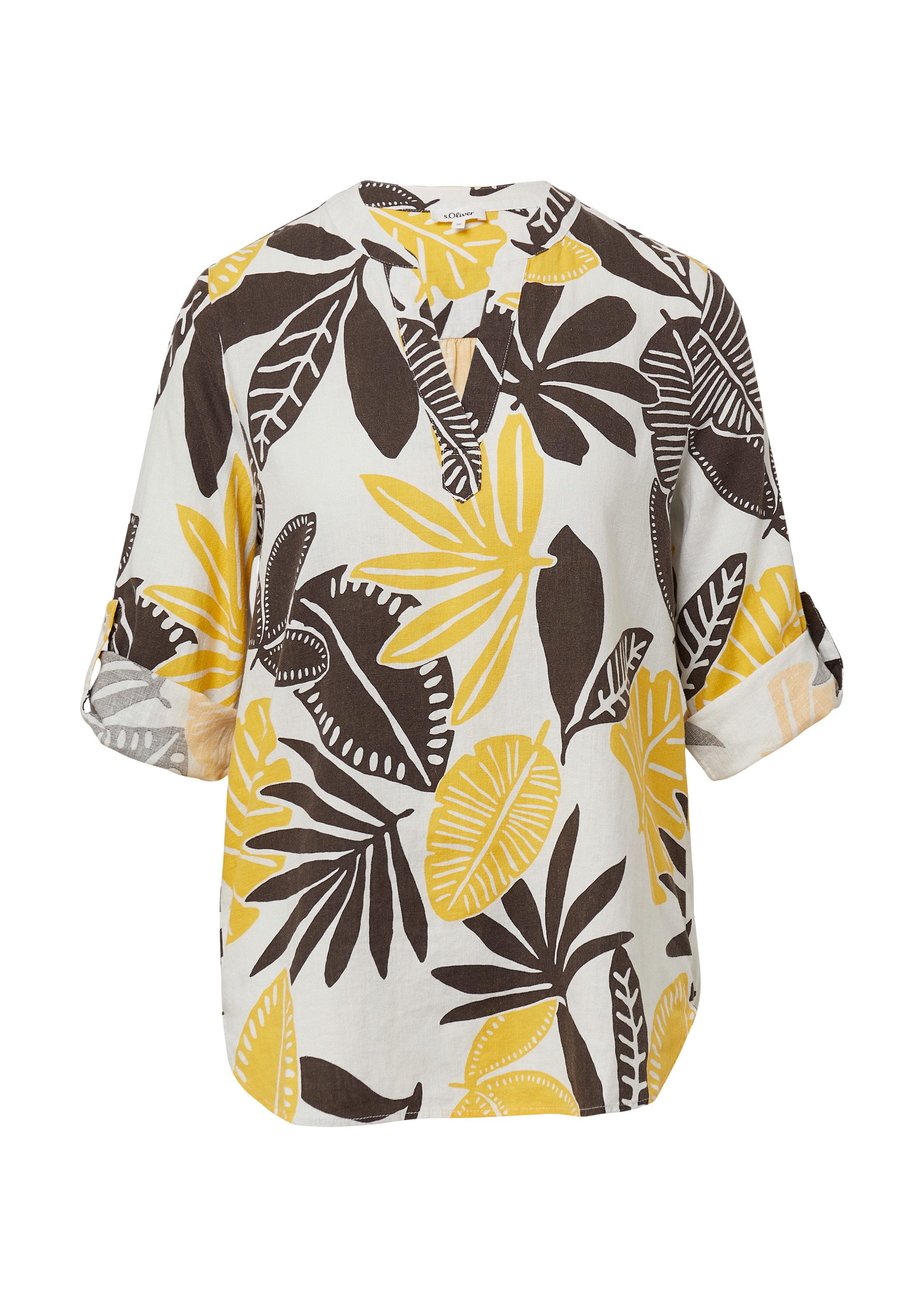 s.Oliver Kurzarmbluse Bluse Bluse aus Leinenmix günstig online kaufen