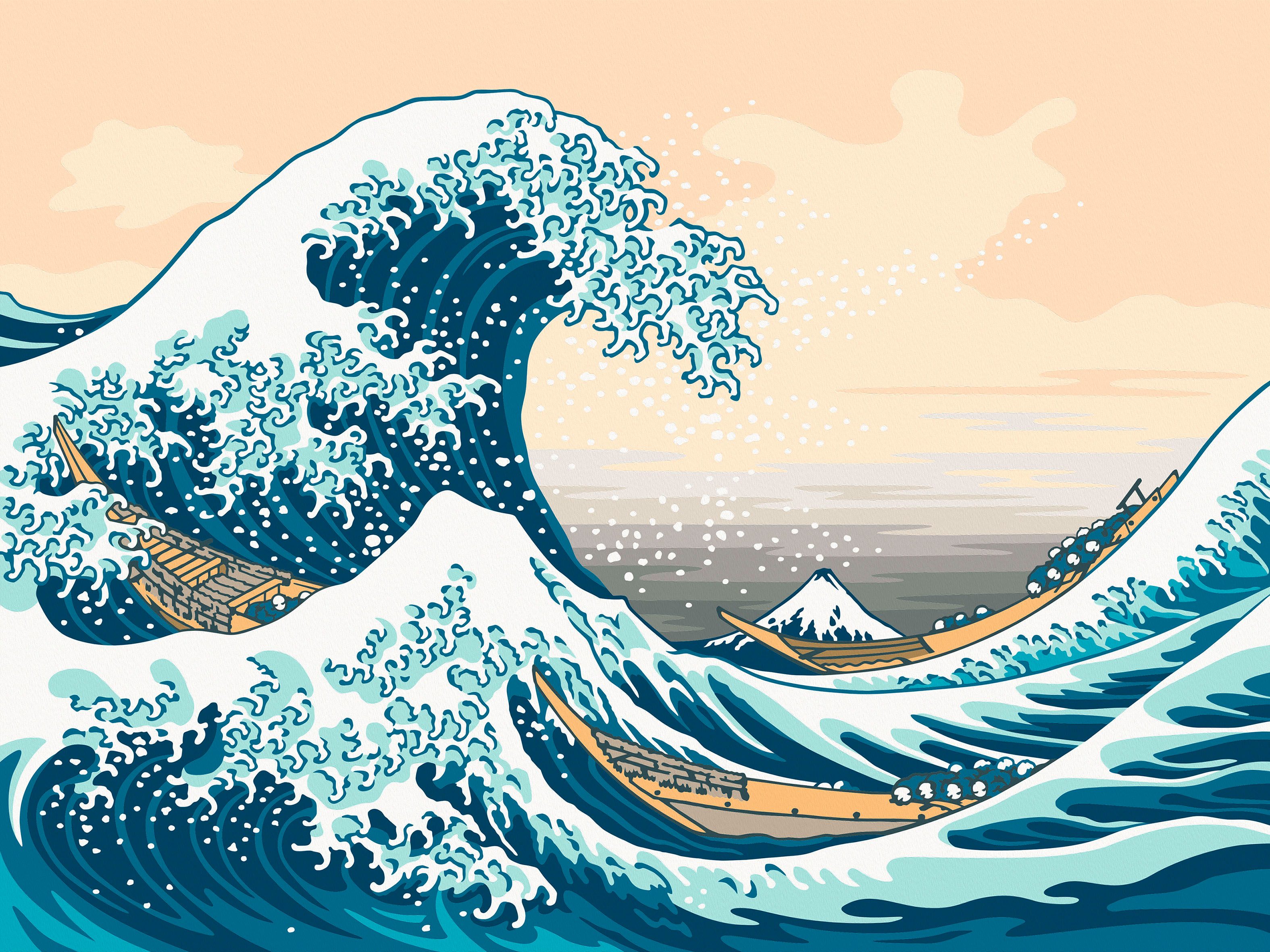 Ravensburger Malen nach Zahlen CreArt, ART Collection: Große Welle (Hokusai), Made in Europe