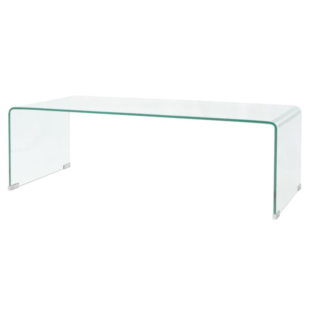 vidaXL Ablagetisch, Couchtisch aus gehärtetem Glas 98x45x30 cm Transparent günstig online kaufen