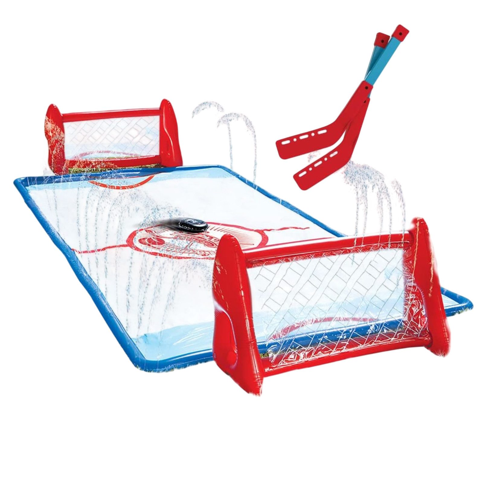 WHAM-O Wasserrutsche Wasser-Kniehockey-Set für Kinder von 5–12 Jahren, (Set), Wasserspiel Kinder, Wasser Hockey Set, Slip N Slide, Gartenspiel