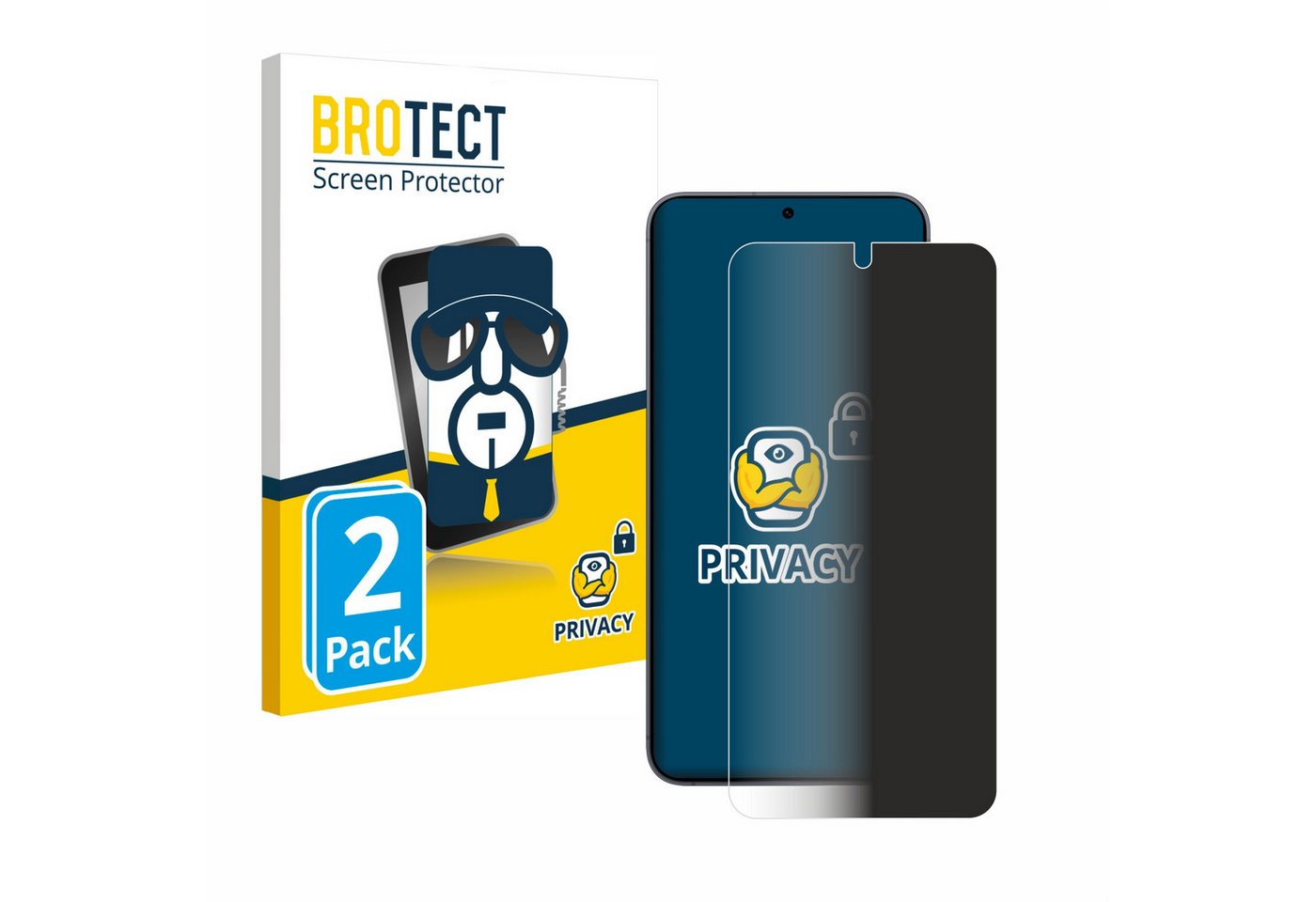 BROTECT Displayschutzfolie Sichtschutzfolie für Samsung Galaxy S25, 2 Stück, Anti-Spy Privacy Sichtschutz Blickschutzfolie Blaulicht-Schutz