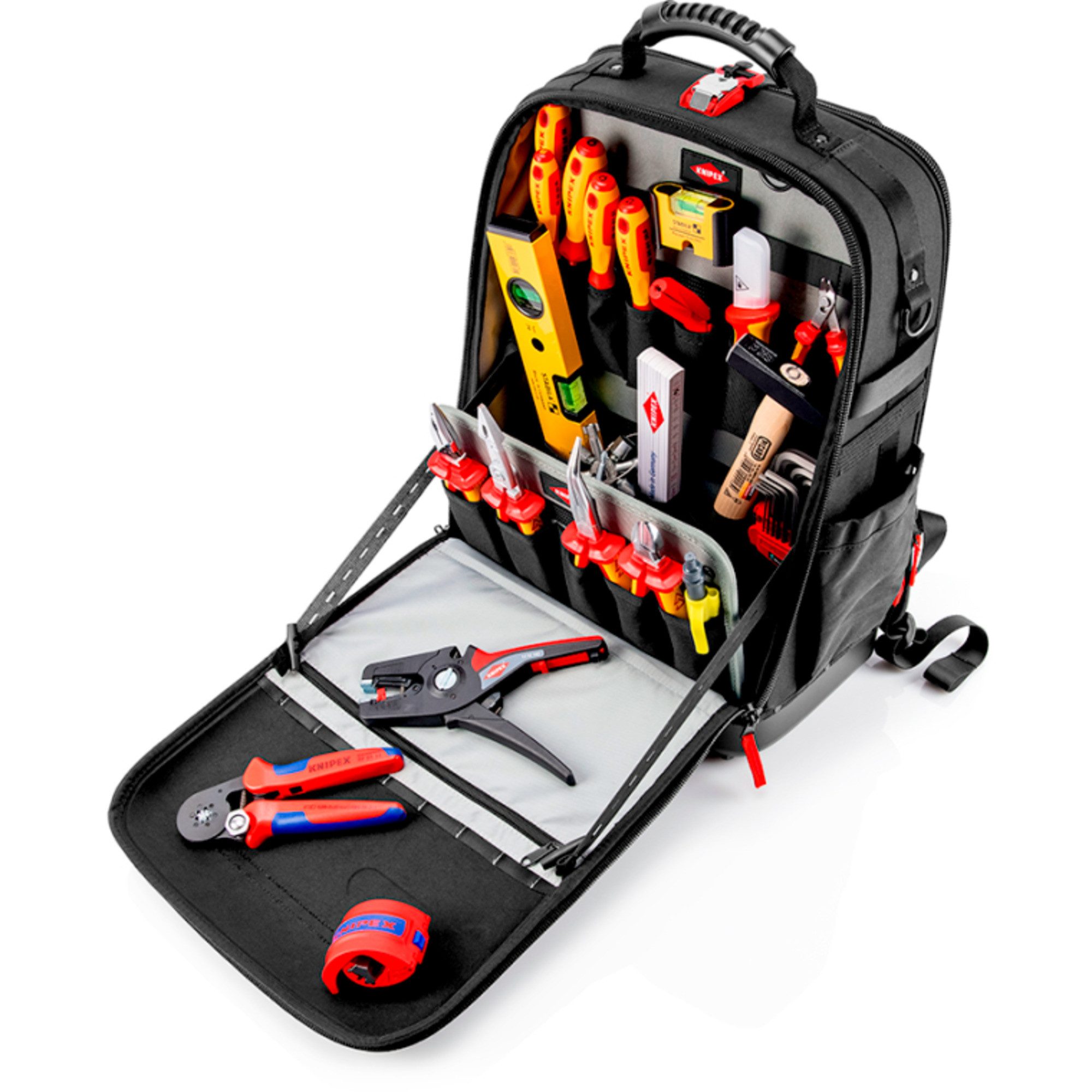 Knipex Werkzeugset KNIPEX Werkzeugrucksack Modular X18 Elektro, (22-tlg)