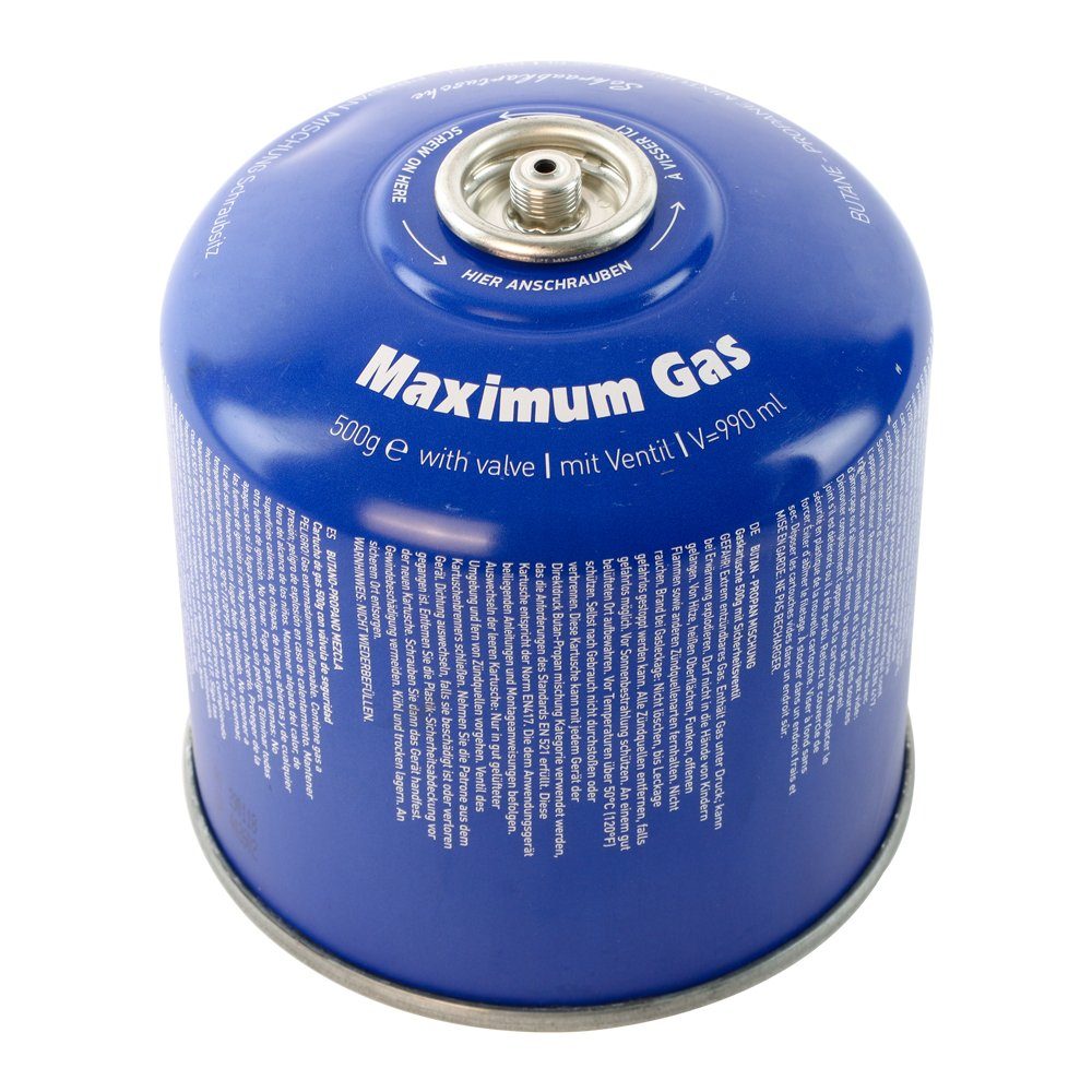 MaXimum Camping-Gas 2 x 500g Schraubkartusche: Sicher, vielseitig & einfach im Gebrauch, Schraubverschluss – Bild 4 von 5