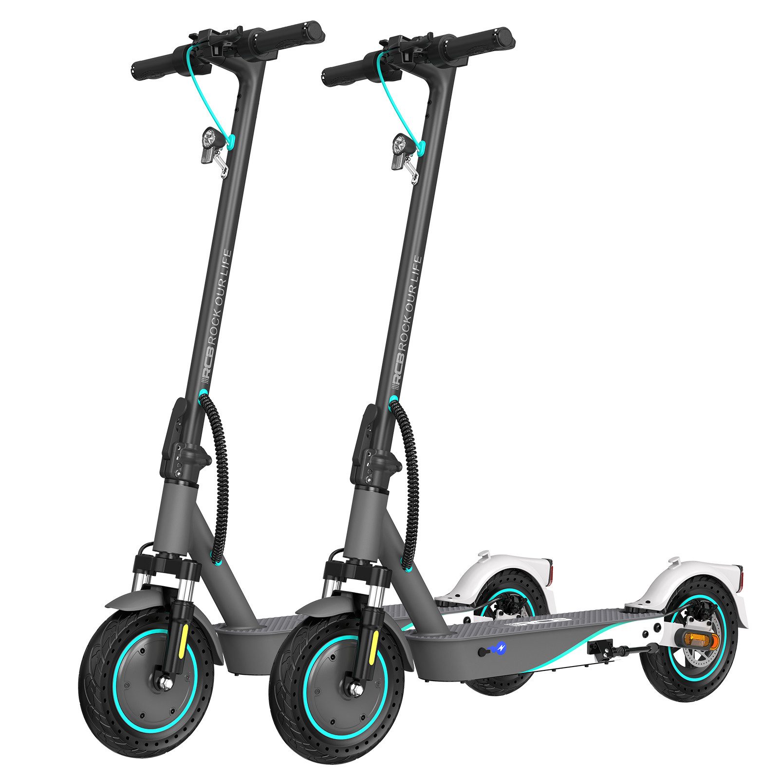 RCB TECH E-Scooter EV10KP mit Straßenzulassung (ABE), Komfortable Stoßdämpfung, APP, 400,00 W, 20,00 km/h, (2 tlg), mit Straßenzulassung