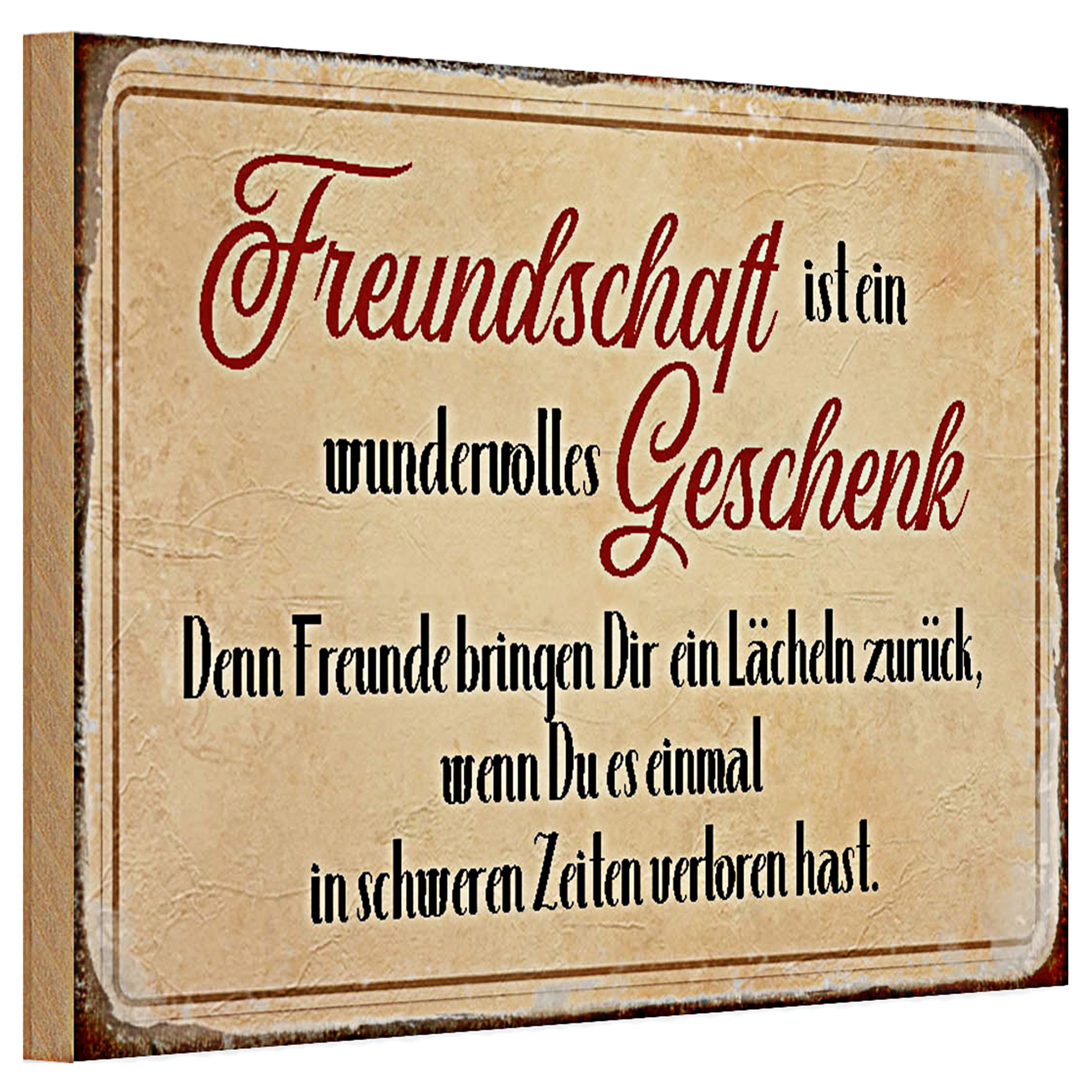 Roomando Holzbild Holzschild Spruch 30x20cm Freundschaft günstig online kaufen
