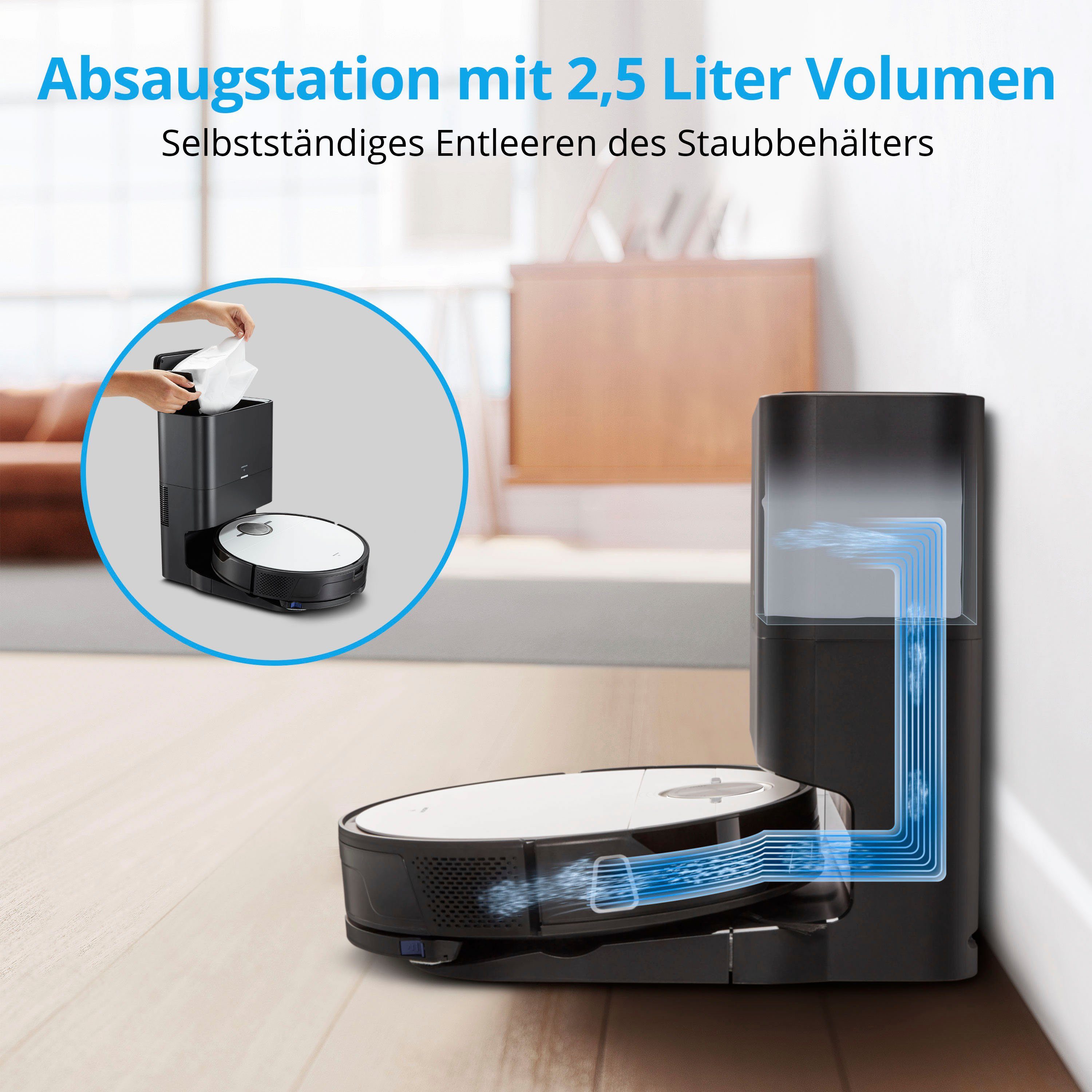 Medion® Saugroboter X50 Go SW & 8.000 mit No starke Go (MD20004), Pa Saugkraft, Bereiche Absaugstation