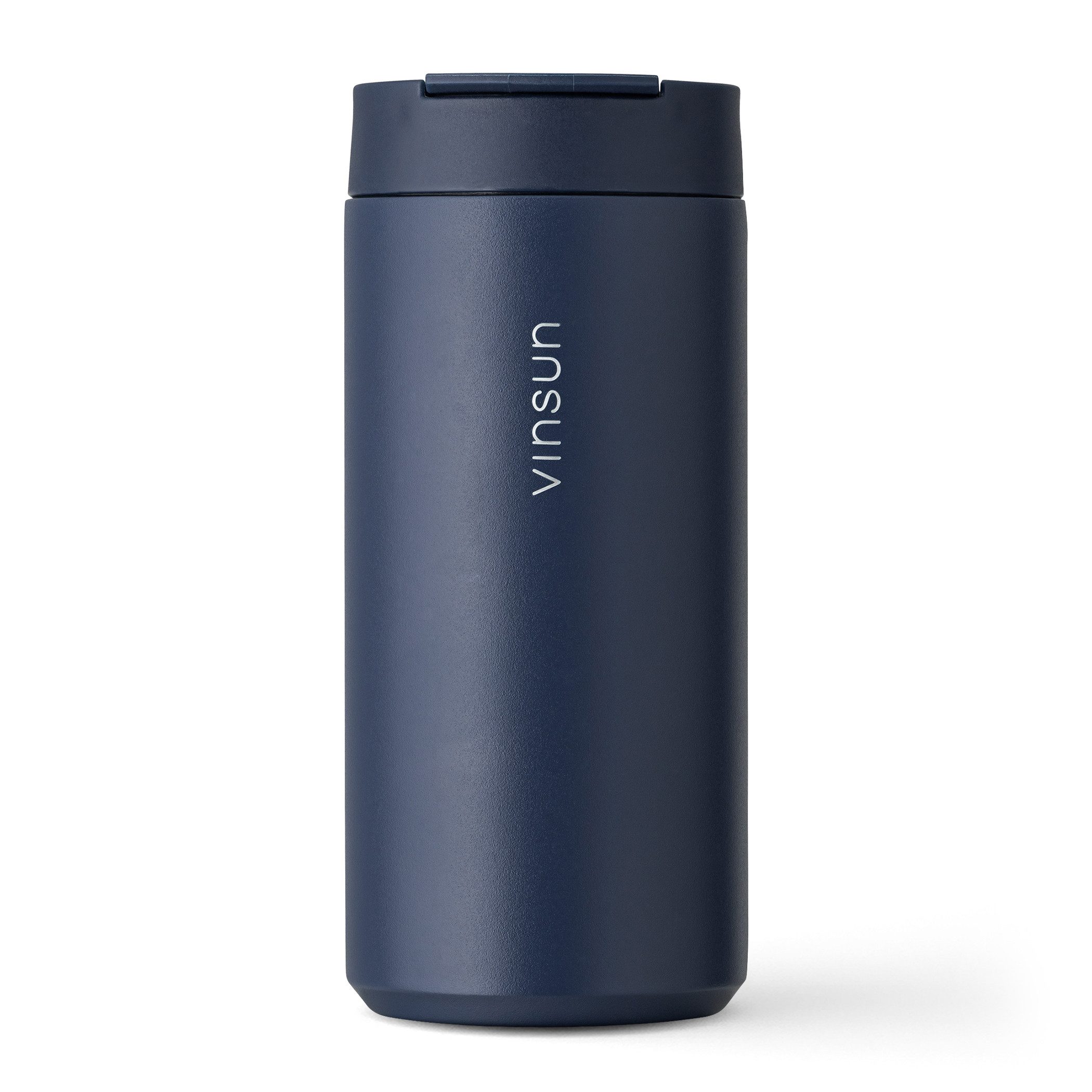 Vinsun Thermobecher Edelstahl Isolierbecher 350ml - Kaffeebecher doppelwandig isoliert, 2-tlg., Edelstahl, BPA frei, auslaufsicher, bruchfest, Kalt- und Heißgetränke