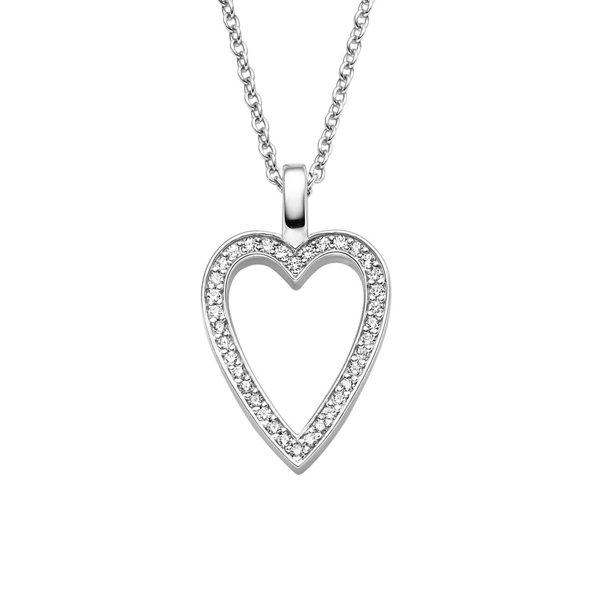 Kette mit Anhänger Halskette mit Anhänger Herz Zirkonia Sterling-Silber 788822
