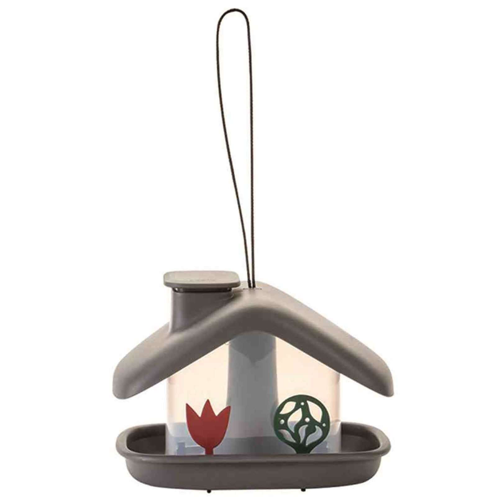 PLASTIA Vogelhaus Vogelfutterhaus "Domek" anthrazit 21x16x15 cm, Kunststoff