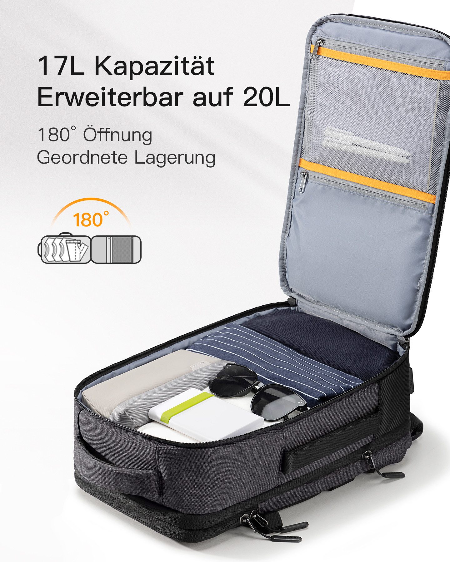 Inateck Reiserucksack 17-20L Ryanair Handgepäck Rucksack 40x20x25cm Laptoprucksack