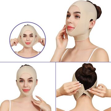 yozhiqu Gesichtsmaske Wiederholter Gewichtsverlustbandage, Anti-Falten, Gesicht schlanker, atmungsaktiv korrigierend, Schlafmaske