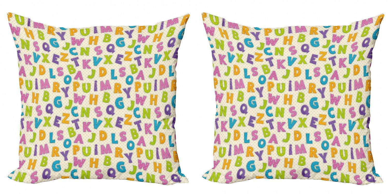 Kissenbezüge Modern Accent Doppelseitiger Digitaldruck, Abakuhaus (2 Stück), ABC Buchstaben Alphabet ABC