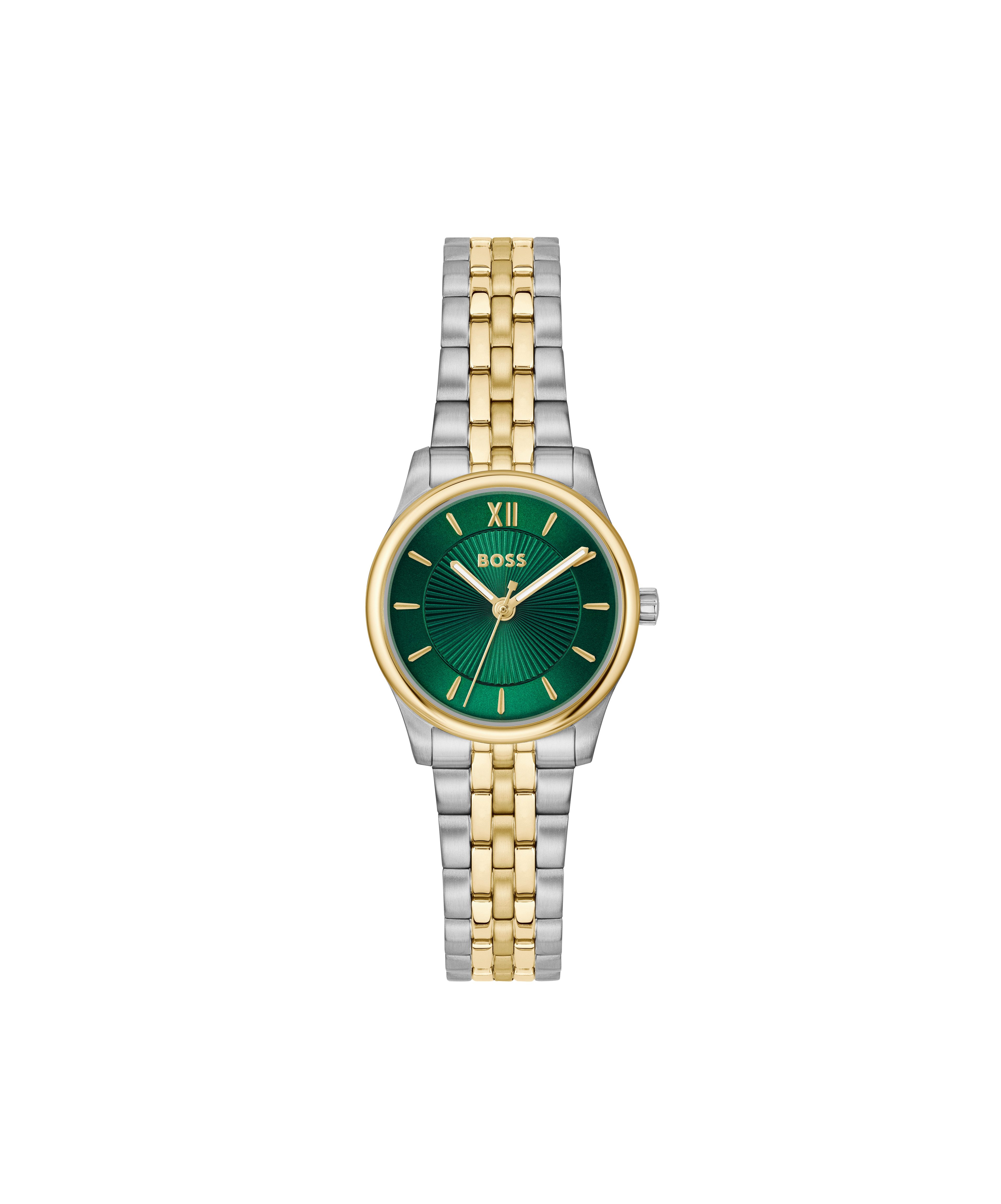 BOSS Quarzuhr GRACEFUL MINA 1502841, Armbanduhr, Damenuhr, Edelstahlarmband, analog