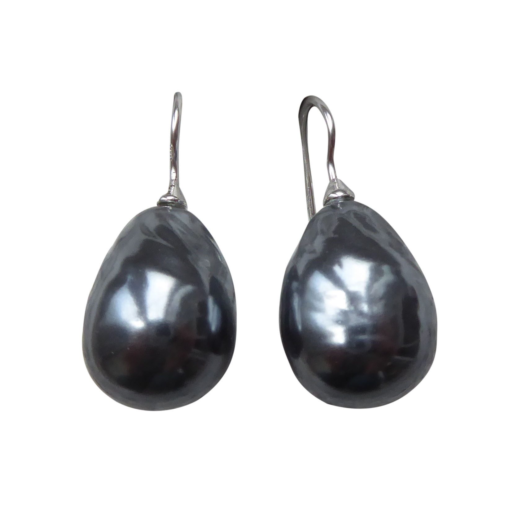 Mugello Сережки з бісеру Barocco groß grau Sterlingsilber stilvoll elegant, made in Italy, Sterlingsilber 925