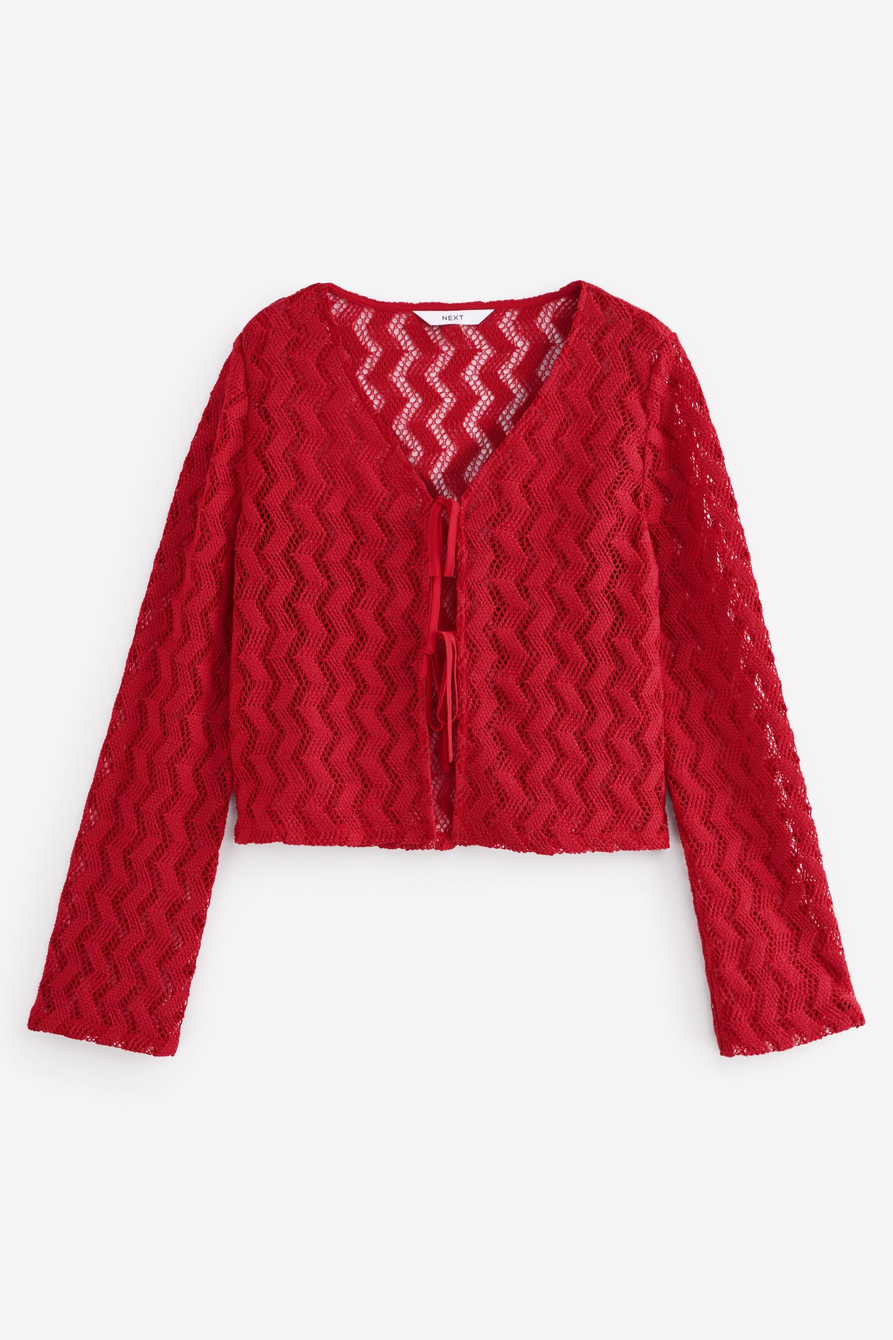 Next Strickweste Gehäkelte Strickjacke zum Binden günstig online kaufen