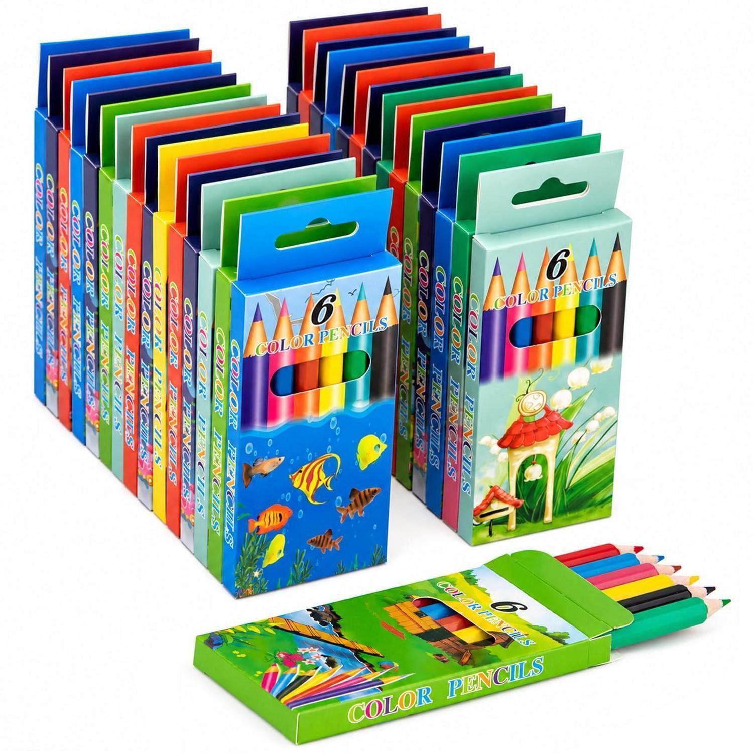 LuxusKollektion Buntstift Buntstifte 6 Farben Kurzformat 30 Boxen, (1-tlg)