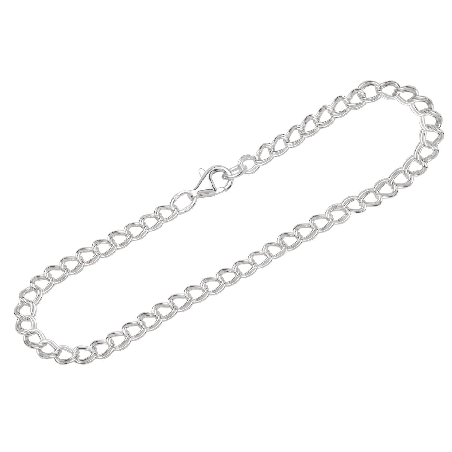 NKlaus Silberarmband Armband 925 Sterling Silber 19cm Zwillings Panzer (1 Stück), Made in Germany