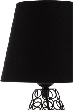 Pauleen Tischleuchte Black Brilliance max20W Schwarz 230V Stoff/Metall, Ein-/Ausschalter, ohne Leuchtmittel, E27