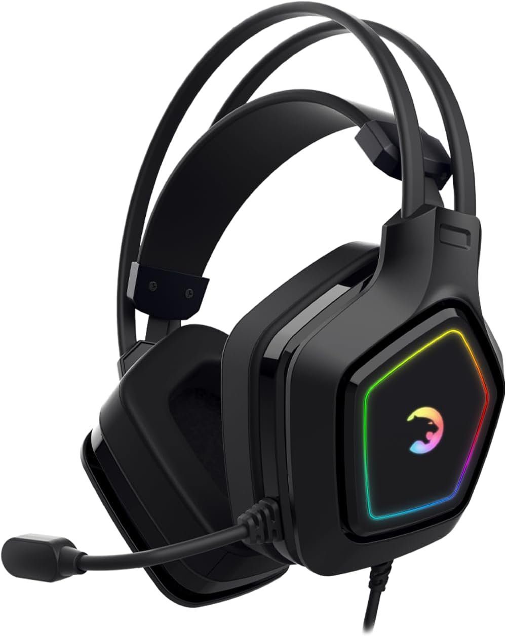 GAMEPOWER Gaming-Headset (Wired Headphones, mit 50-mm-Treibern Kopfhörer Kabel, Mit Mikrofon) Surround kabelgebundene 7.1 RGB