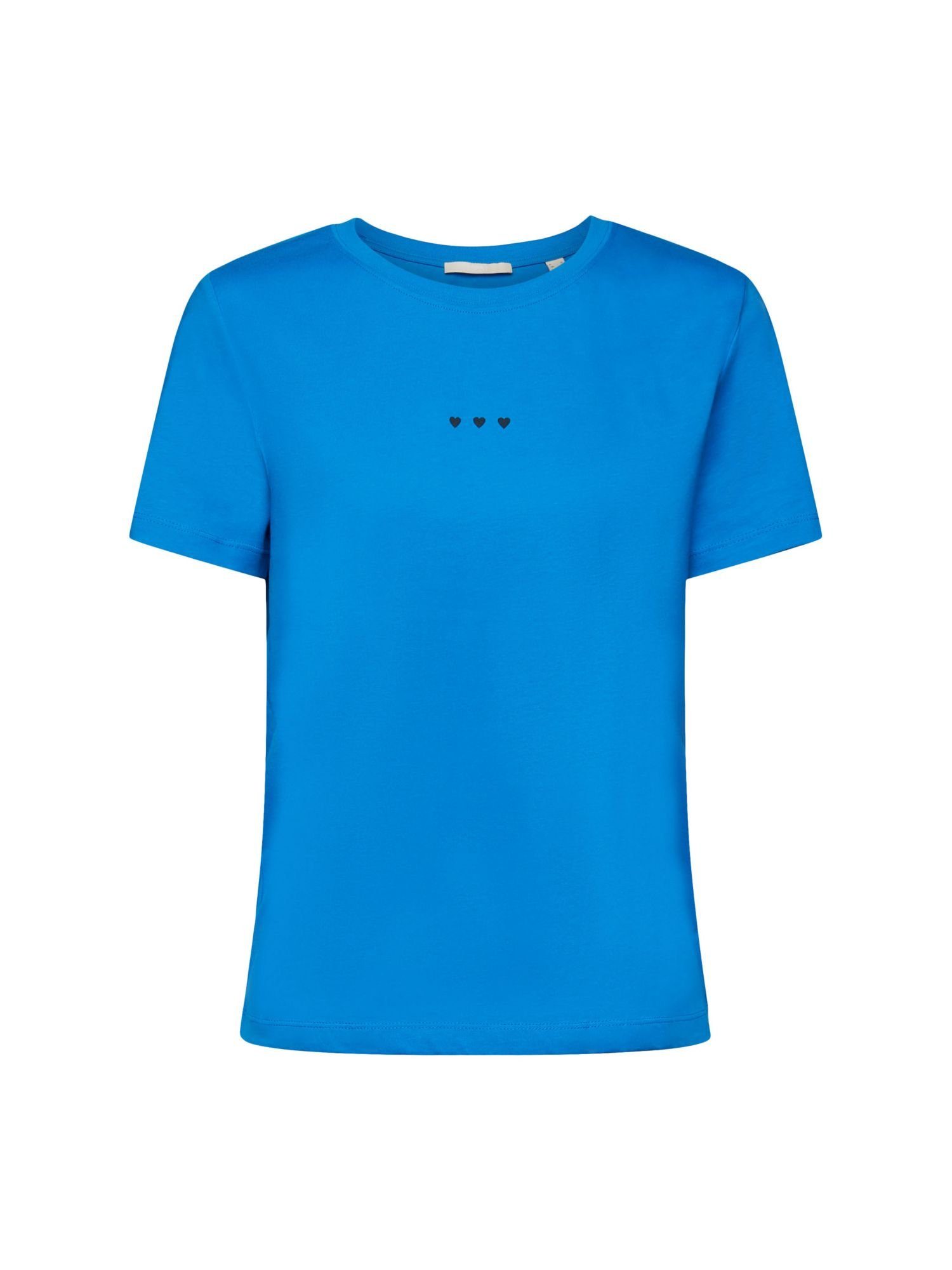 edc by Esprit T-Shirt T-Shirt mit Herz-Print (1-tlg) BLUE
