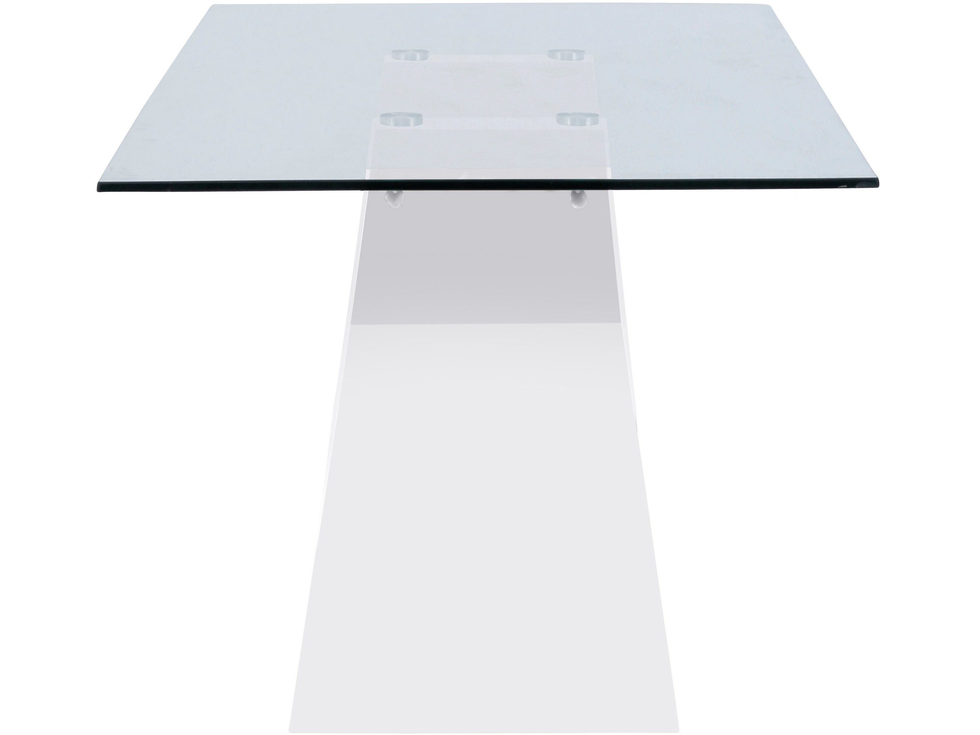 160 Esstisch Berta, aus Breite loft24 Tischplatte Optik, Glas, Hochglanz cm