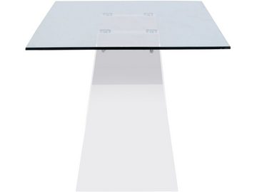 loft24 Esstisch Berta, Tischplatte aus Glas, Hochglanz Optik, Breite 160 cm