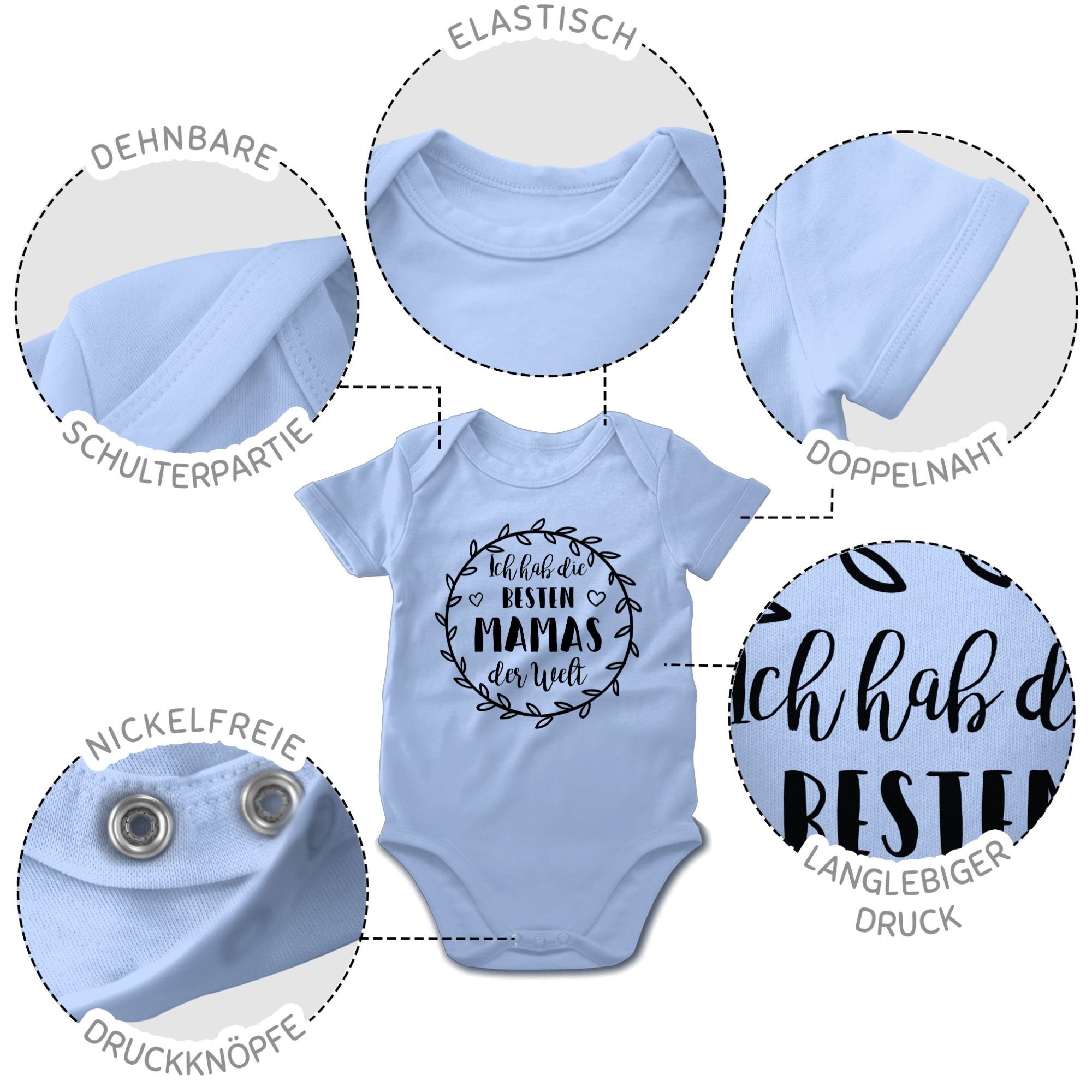 besten (1-tlg) 2 Babyblau Shirtracer hab Ich Shirtbody Welt Muttertagsgeschenk der die Mamas