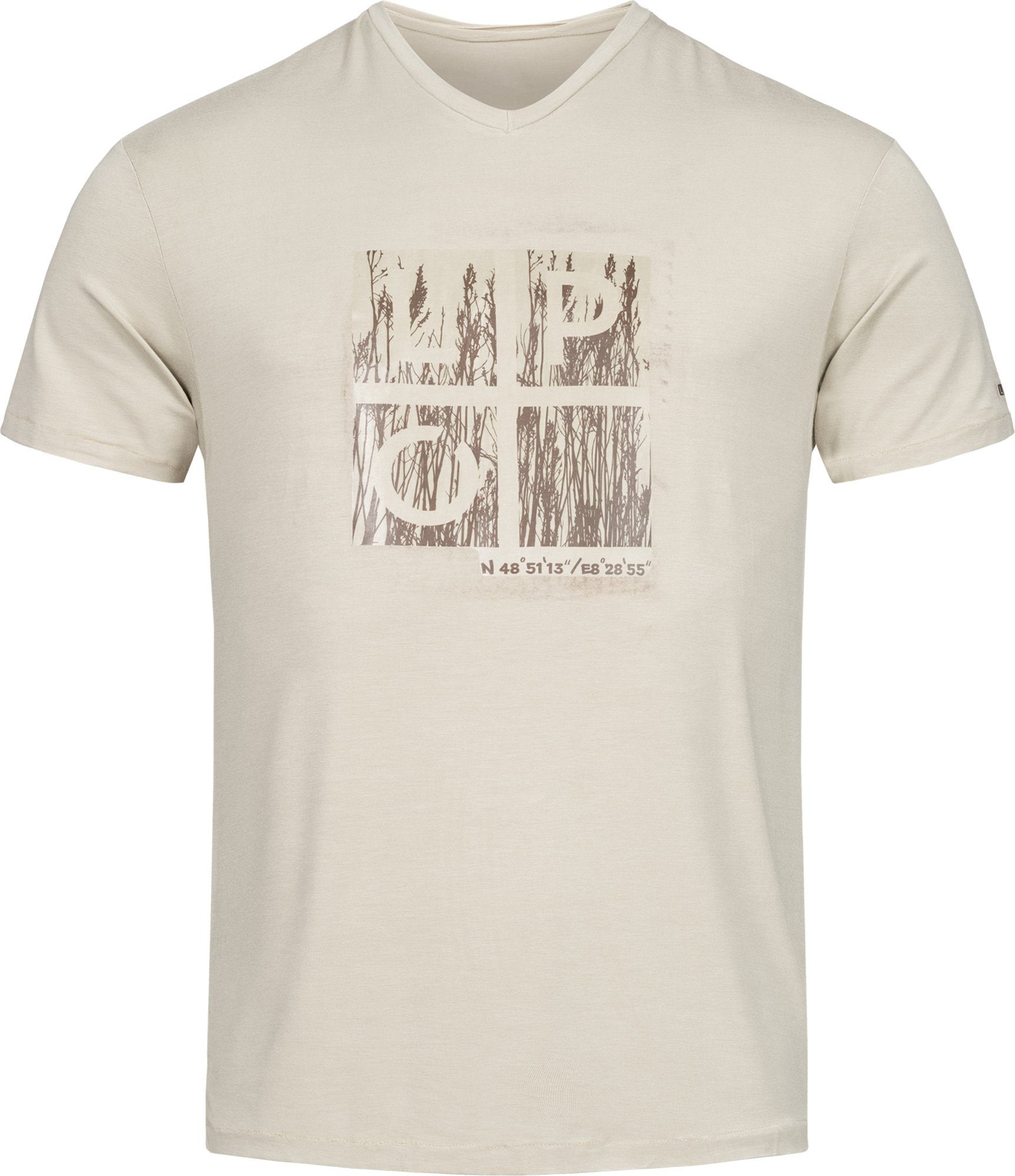 PRINT Mit NAKIN sand DEPROC modischem Allover-Print T-Shirt MEN Active