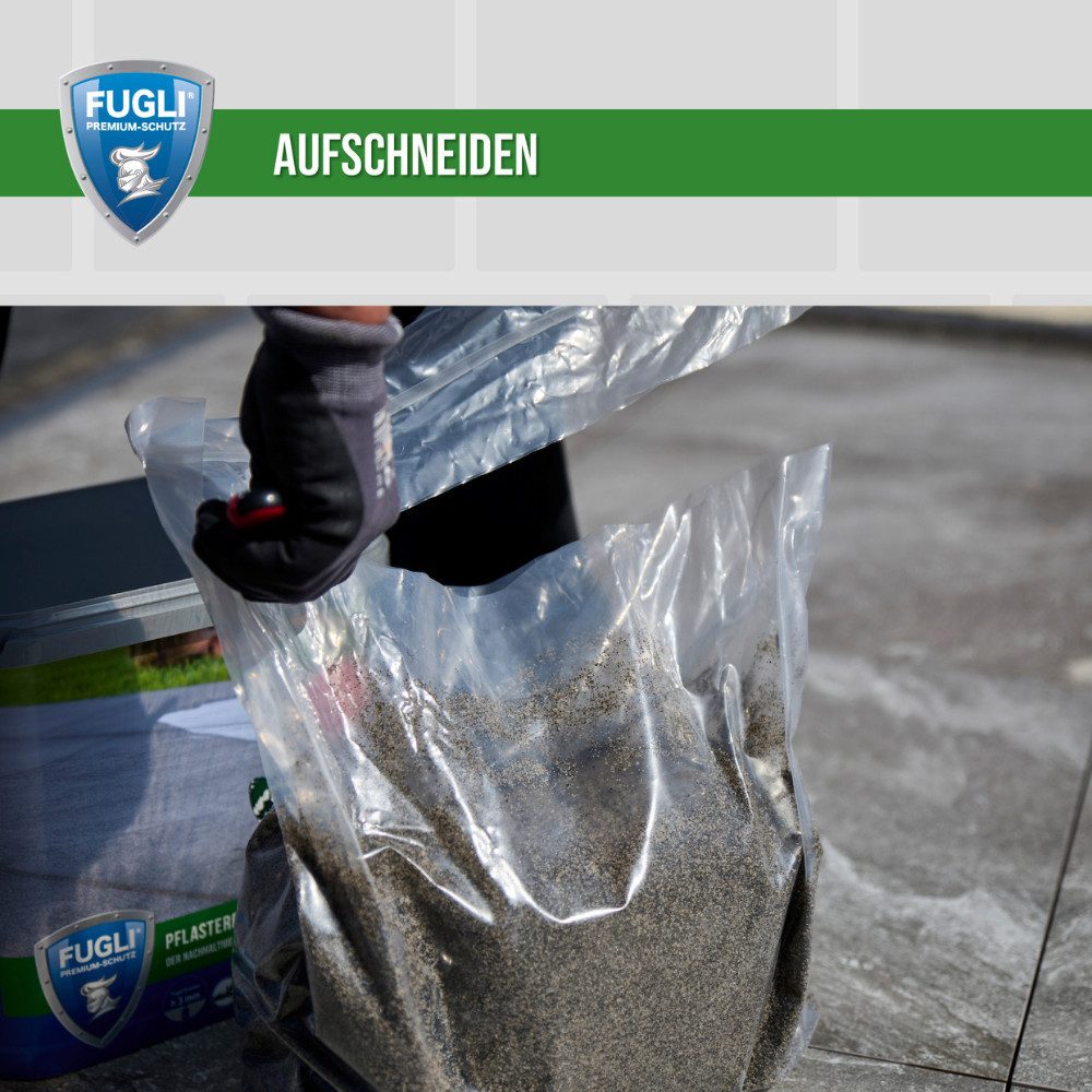 FUGLI® Fugenmörtel Pflasterfugenmörtel Eco, 12,5 kg, Verfugung von Pflaster-, Platten- und Klinkerflächen