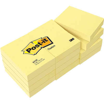 Post-it® Notizblock 12 Blöcke Haftnotizen No. 653-E NOTES 38x51mm gelb