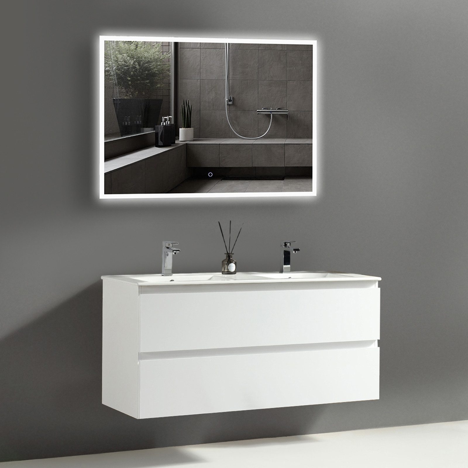 Alpenberger Badezimmer-Set Badezimmer Möbel Badschrank, (Badezimmer Spiegel günstig online kaufen